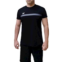 Polo deportivo licrado hombre Revati FT119-PH-M1 / negro con plomo